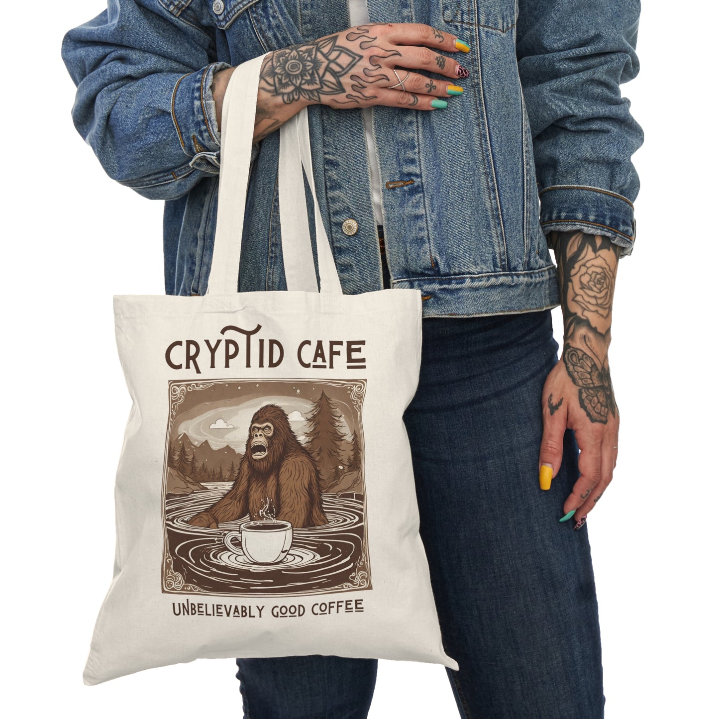 Wading Bigfoot • Natural Tote Bag